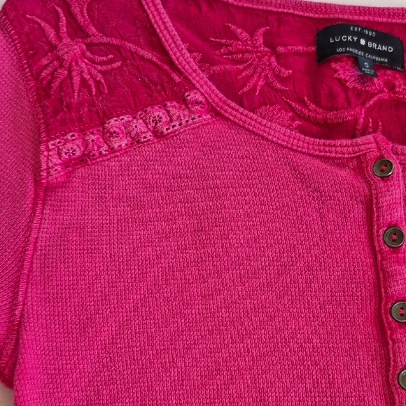 Lucky Brand Reddish Pink Knit With Embroidery - Picture 3 of 6